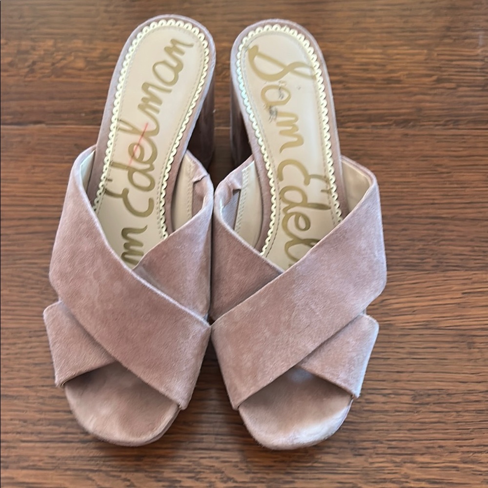 Sam Edelman Women's Pink Velvet Mules